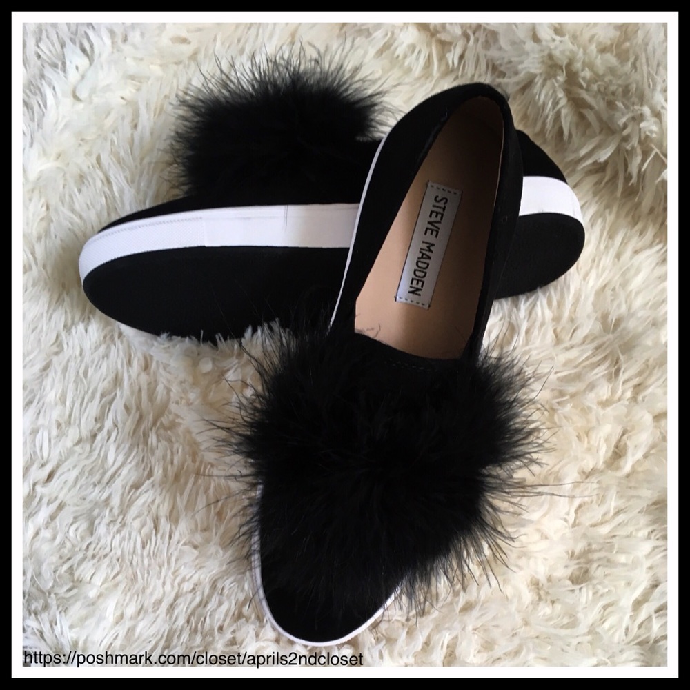 STEVE MADDEN BLACK SUEDE SLIP ON SNEAKERS - Picture 7 of 8